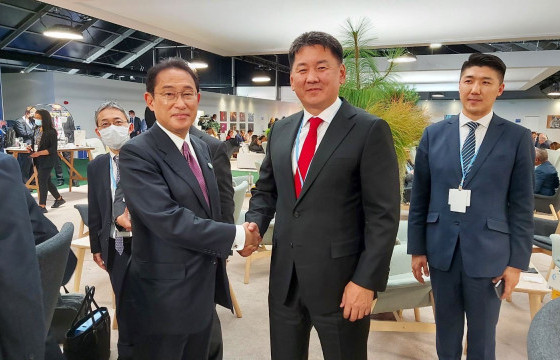 Монгол Улсын Ерөнхийлөгч У.Хүрэлсүхэд Япон Улсын Ерөнхий сайд бараалхав