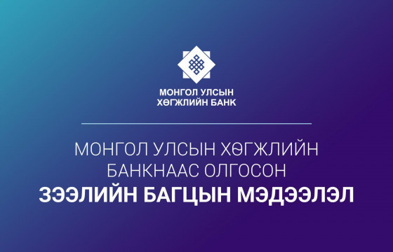 ТАНИЛЦ: Хөгжлийн банкнаас олгосон нийт зээлийн багцын мэдээлэл