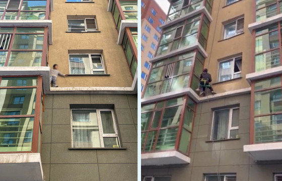 Цонх угааж байсан залуу гурван давхраас унах гэж байсан хүүхдийг аварчээ
