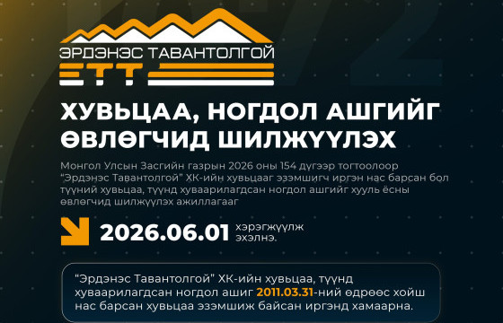 НАС БАРСАН ИРГЭДИЙН ХУВЬЦАА, НОГДОЛ АШГИЙГ ЧӨЛӨӨЛЬЕ