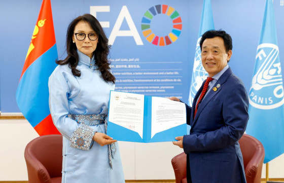  Элчин сайд Д.Булган НҮБ-ын (FAO)-ын захирал Чю Дониуд итгэмжлэх захидлаа гардууллаа